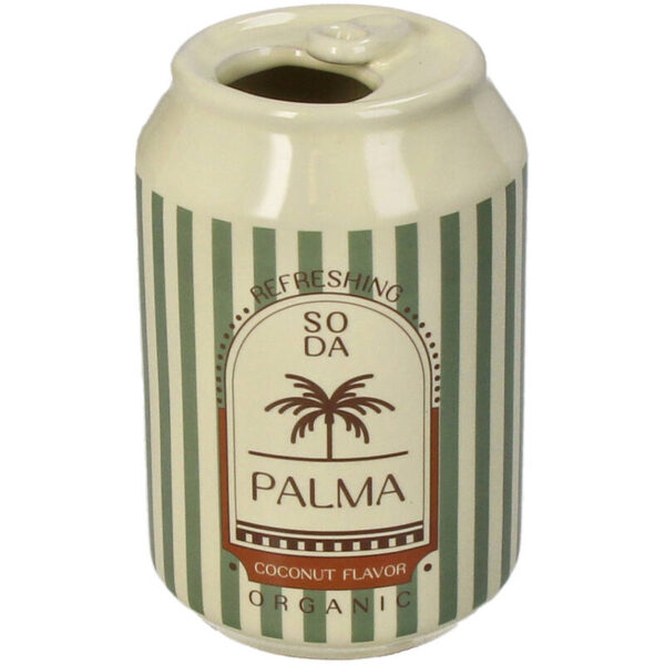 Green-Striped Soda Can Vase