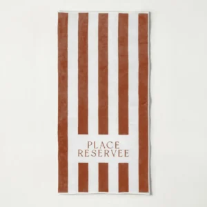 PLACE RESERVEE Tan Beach Towel